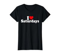 I Love Heart Saturdays Value Graphic T-Shirt, Women, Black, L