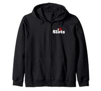I LOVE HEART SLOTS SLOT MACHINES CASINOS GAMBLING Zip Hoodie