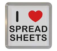 I Love Heart Spreadsheets - Plastic Tea Coaster/Beer Mat