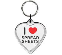 I Love Heart Spreadsheets Small Heart Shaped Key Ring