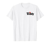 I Love Heart Teddy TED Theodore Name ON A TEE Value Graphic T-Shirt, Men, White, L
