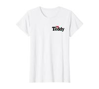 I Love Heart Teddy TED Theodore Name ON A TEE Value Graphic T-Shirt, Women, White, L