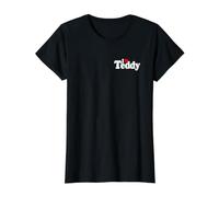 I Love Heart Teddy TED Theodore Name ON A TEE White Text Value Graphic T-Shirt, Women, Black, S