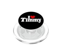I LOVE HEART TIMMY TIM TIMOTHY NAME ON A TEE (WHITE TEXT) PopSockets PopGrip for MagSafe