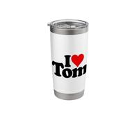 I Love Heart Tom Tommy Thomas Name ON A TEE Stainless Steel Insulated Tumbler