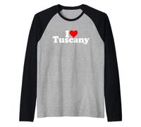 I Love Heart Tuscany Italy Toscana Raglan Baseball Tee