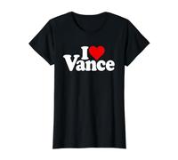 I Love Heart Vance JD Vance Name ON A TEE Value Graphic T-Shirt, Women, Black, XS