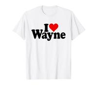 I Love Heart Wayne Name ON A TEE Value Graphic T-Shirt, Men, White, S
