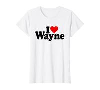 I Love Heart Wayne Name ON A TEE Value Graphic T-Shirt, Women, White, XL