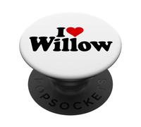 I LOVE HEART WILLOW NAME ON A TEE PopSockets Adhesive PopGrip