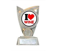 I Love (Heart) Wine Award (TR19) 125mm Resin Trophy Engraved Free