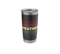 I Love Heather Personalized Retro Sunset First Name Stainless Steel Insulated Tumbler