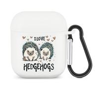 I Love Hedgehogs Bluetooth Headset Cover Earbuds Case TPU Headphone Protective Compatible with Airpods 1/2 White-Color