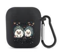 I Love Hedgehogs Bluetooth Headset Cover Earbuds Case TPU Headphone Protective Compatible with Airpods 1/2 Black-Color