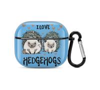 I Love Hedgehogs Bluetooth Headset Cover Hard Shell Earbuds Case Protective Cover Compatible with Airpods 3