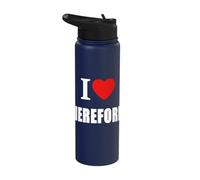 I Love Hereford Souvenir Memory. Born and Bred Stainless Steel Insulated Water Bottle