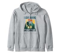 I Love Hiking and I Cannot Lie Funny Camping Mountain Hiking Zip Hoodie