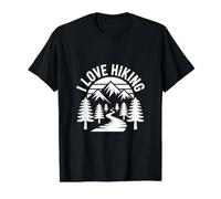 I Love Hiking Mountain Adventure Nature Value Graphic T-Shirt, Men, Black, S