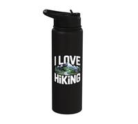 I Love Hiking Mountain Path Nature Design Stainless Steel Insulated Water Bottle
