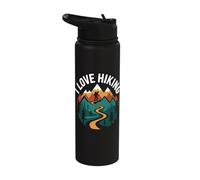 I Love Hiking Mountain Paths Nature Stainless Steel Insulated Water Bottle