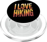 I Love Hiking Mountain Silhouette Design PopSockets PopGrip for MagSafe