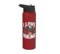 I Love Hiking Mountain Trail Forest Stainless Steel Insulated Water Bottle