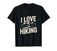 I Love Hiking on the Mountain Forest Path Value Graphic T-Shirt, Men, Black, M