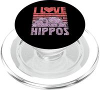 I Love Hippos Cute Hippopotamus Saying Hippo PopSockets PopGrip for MagSafe