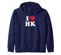 I Love HK Initials I Heart H.K. First Last Name H K Zip Hoodie