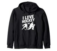 I Love Hockey Enthusiast Spirit Zip Hoodie