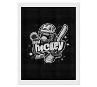 I Love Hockey Shining Diamond Art Painting Kits for Adults Personalized Round Full Drill Paintings DIY Crafts Kit Home Decor 12"x16"