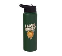 I Love Honey Bee Hive Enthusiast Design Stainless Steel Insulated Water Bottle