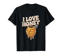 I Love Honey Bee Hive Enthusiast Design Value Graphic T-Shirt, Men, Black, S