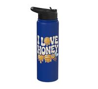 I Love Honey Honeycomb Bee Cute Art Stainless Steel Insulated Water Bottle