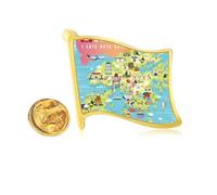 I Love Hong Kong Map China Location Golden Metal Flag Lapel Pin Badge