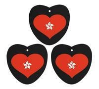 I Love HongKong Car Air Freshener 3-pack Aromatherapy Tablets Hanging Scented Cards for Rooms Bathrooms Wardrobe Love form
