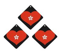 I Love HongKong Car Air Freshener 3-pack Aromatherapy Tablets Hanging Scented Cards for Rooms Bathrooms Wardrobe Rhombus