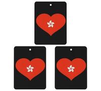 I Love HongKong Car Air Freshener 3-pack Aromatherapy Tablets Hanging Scented Cards for Rooms Bathrooms Wardrobe Square