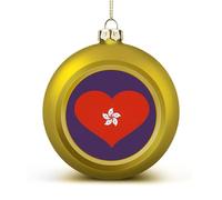 I Love HongKong Christmas Ball Ornaments 1.6 Inch Shatterproof Red Xmas Tree Decorations for Holiday Wedding Party Decor