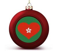 I Love HongKong Christmas Ball Ornaments 2.4 Inch Shatterproof Red Xmas Tree Decorations for Holiday Wedding Party Decor