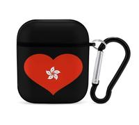 I Love HongKong Compatible with AirPods 1/2 Case Cover with Hanging Buckle Hard Case Charging Visible LED