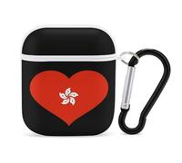 I Love HongKong Compatible with AirPods 1/2 Case Cover with Hanging Buckle Hard Case Charging Visible LED