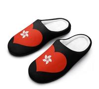 I Love HongKong Cotton Slipper Cozy Plush Slippers Indoor House Closed Toe Shoes Anti-Skid Comfortable 9-10（40-41）