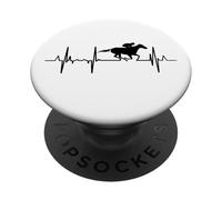I Love Horse Racing Jockey Heartbeat PopSockets Adhesive PopGrip