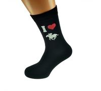 I Love Horse Racing Riding Socks Novelty Design, Black, UK Size 5-12