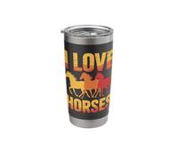 I Love Horses Colorful Galloping Silhouette Stainless Steel Insulated Tumbler