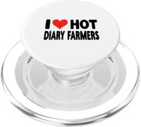 I Love Hot Dairy Farmers Cow Cattle Heifer - Heart - Farming PopSockets PopGrip for MagSafe