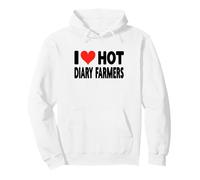 I Love Hot Dairy Farmers Cow Cattle Heifer - Heart - Farming Pullover Hoodie