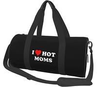 I Love Hot Moms Travel Luggage Duffel Bag Sports Rolling Foldable Duffel Bag, Black