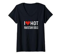 I Love Hot Pakistani Girls - Pakistan Heart Wife Girlfriend V-Neck T-Shirt